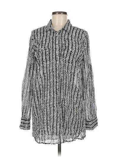Pre-owned Jcrew Long Sleeve Blouse In Silver
