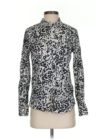 Pre-owned Jcrew Long Sleeve Blouse In Silver