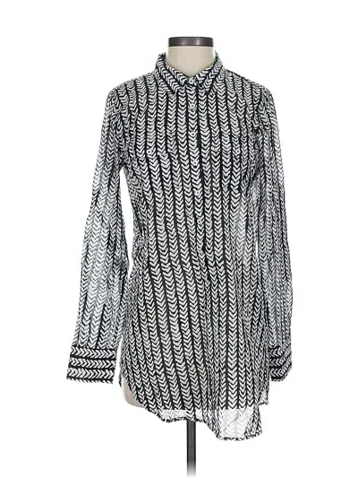 Pre-owned Jcrew Long Sleeve Blouse In Silver