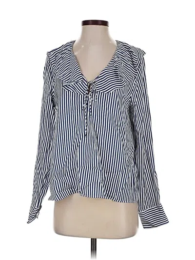 Pre-owned Jcrew Long Sleeve Blouse In Silver