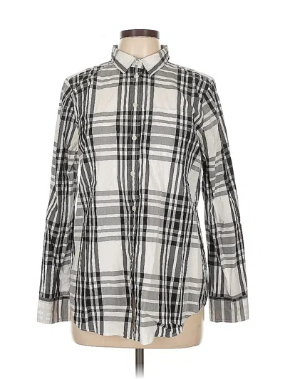 Pre-owned Jcrew Long Sleeve Blouse In Silver