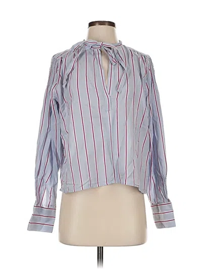 Pre-owned Jcrew Long Sleeve Blouse In Silver