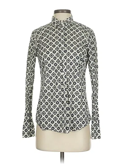 Pre-owned Jcrew Long Sleeve Blouse In Silver