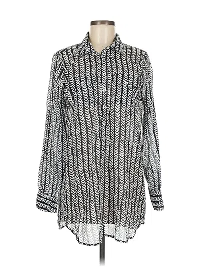 Pre-owned Jcrew Long Sleeve Blouse In Silver