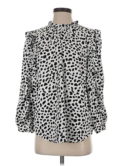 Pre-owned Jcrew Long Sleeve Blouse In Silver