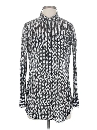 Pre-owned Jcrew Long Sleeve Blouse In Silver