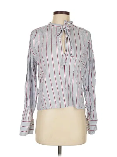 Pre-owned Jcrew Long Sleeve Blouse In Silver
