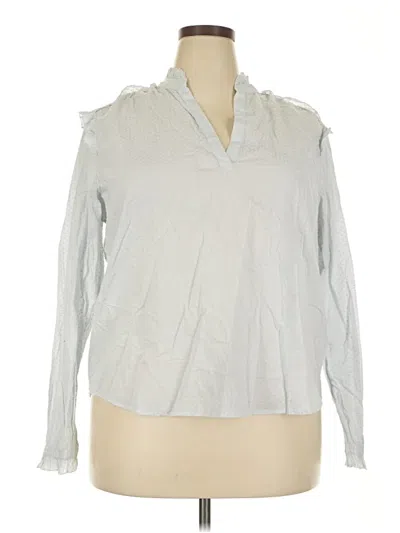 Pre-owned Jcrew Long Sleeve Blouse In Silver