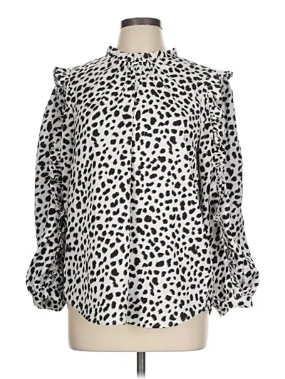 Pre-owned Jcrew Long Sleeve Blouse In Silver