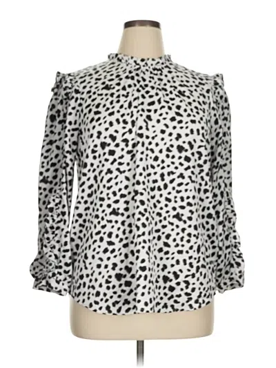 Pre-owned Jcrew Long Sleeve Blouse In Silver