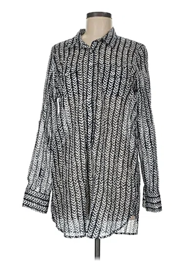 Pre-owned Jcrew Long Sleeve Blouse In Silver