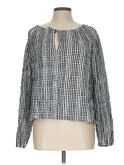 Pre-owned Jcrew Long Sleeve Blouse In Silver