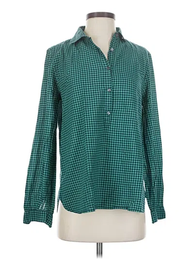 Pre-owned Jcrew Long Sleeve Blouse In Teal