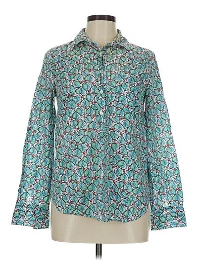 Pre-owned Jcrew Long Sleeve Blouse In Teal