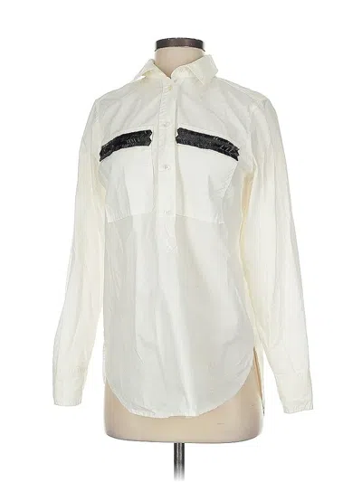Pre-owned Jcrew Long Sleeve Blouse In White