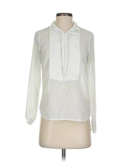 Pre-owned Jcrew Long Sleeve Blouse In White