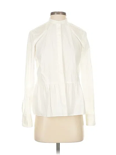 Pre-owned Jcrew Long Sleeve Blouse In White