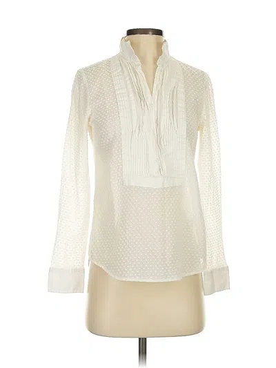 Pre-owned Jcrew Long Sleeve Blouse In White
