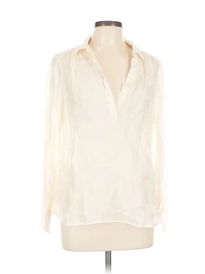 Pre-owned Jcrew Long Sleeve Blouse In White
