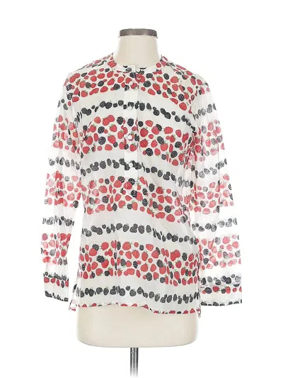 Pre-owned Jcrew Long Sleeve Blouse In White