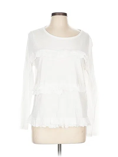 Pre-owned Jcrew Long Sleeve Blouse In White