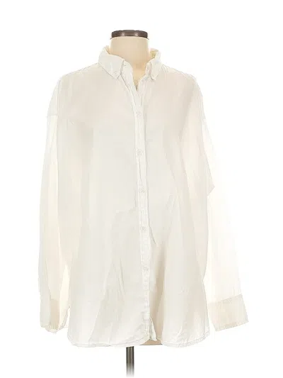 Pre-owned Jcrew Long Sleeve Blouse In White