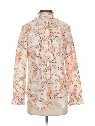Pre-owned Jcrew Long Sleeve Blouse In White