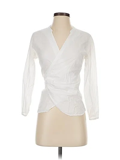 Pre-owned Jcrew Long Sleeve Blouse In White