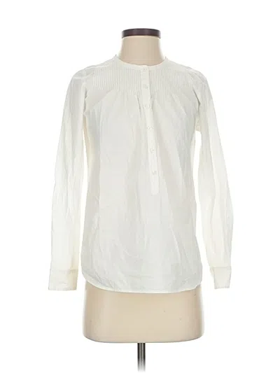Pre-owned Jcrew Long Sleeve Blouse In White