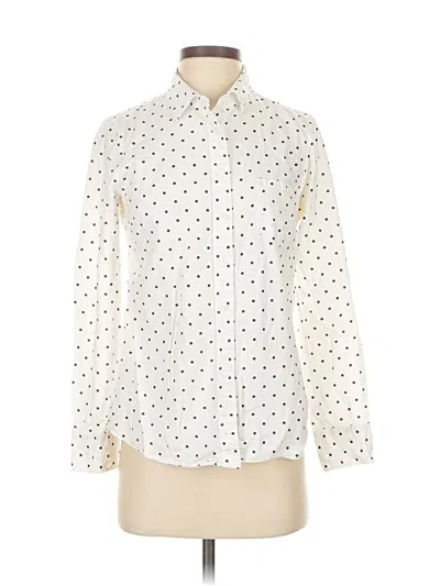 Pre-owned Jcrew Long Sleeve Blouse In White