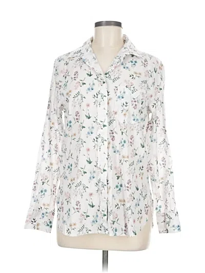 Pre-owned Jcrew Long Sleeve Blouse In White