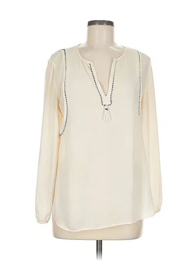 Pre-owned Jcrew Long Sleeve Blouse In White