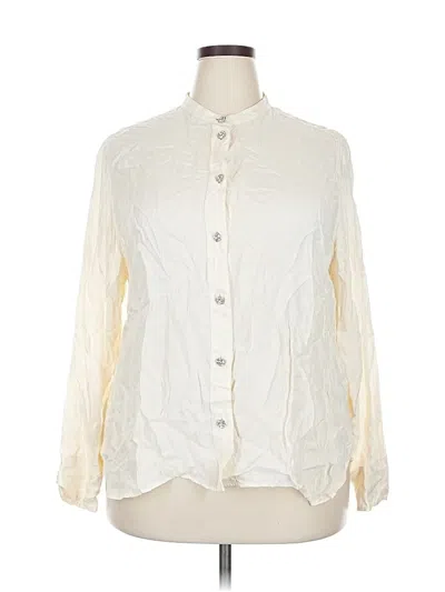 Pre-owned Jcrew Long Sleeve Blouse In White