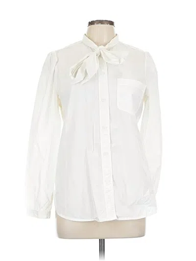 Pre-owned Jcrew Long Sleeve Blouse In White