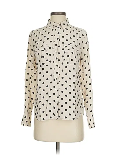 Pre-owned Jcrew Long Sleeve Blouse In White