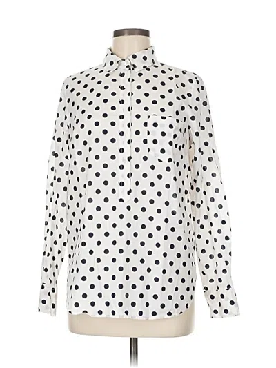 Pre-owned Jcrew Long Sleeve Blouse In White