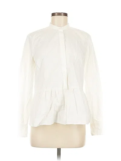 Pre-owned Jcrew Long Sleeve Blouse In White