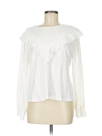 Pre-owned Jcrew Long Sleeve Blouse In White