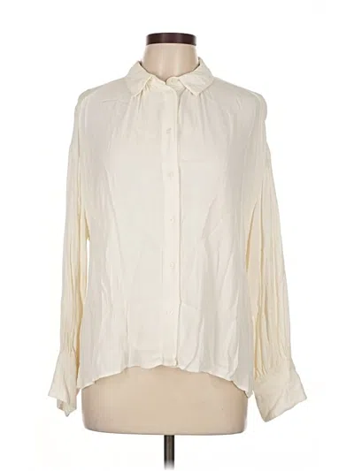 Pre-owned Jcrew Long Sleeve Blouse In White