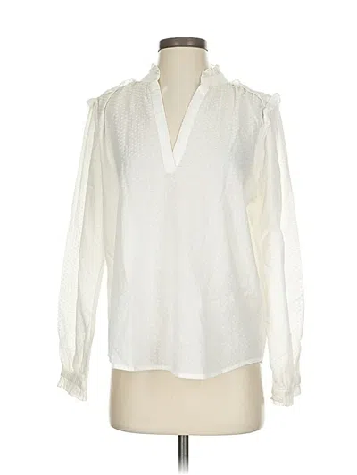 Pre-owned Jcrew Long Sleeve Blouse In White