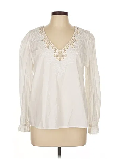 Pre-owned Jcrew Long Sleeve Blouse In White
