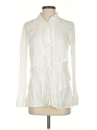 Pre-owned Jcrew Long Sleeve Blouse In White