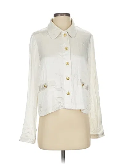 Pre-owned Jcrew Long Sleeve Blouse In White