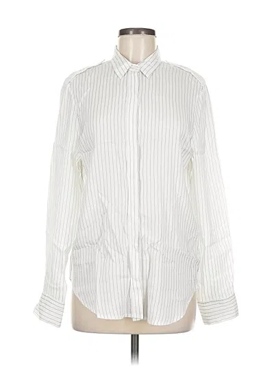 Pre-owned Jcrew Long Sleeve Blouse In White