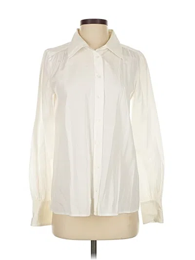 Pre-owned Jcrew Long Sleeve Blouse In White