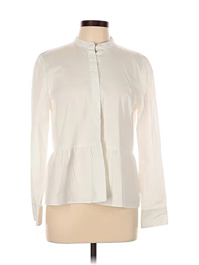 Pre-owned Jcrew Long Sleeve Blouse In White