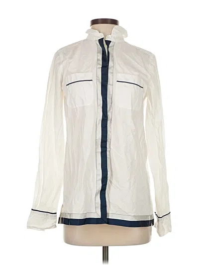 Pre-owned Jcrew Long Sleeve Blouse In White