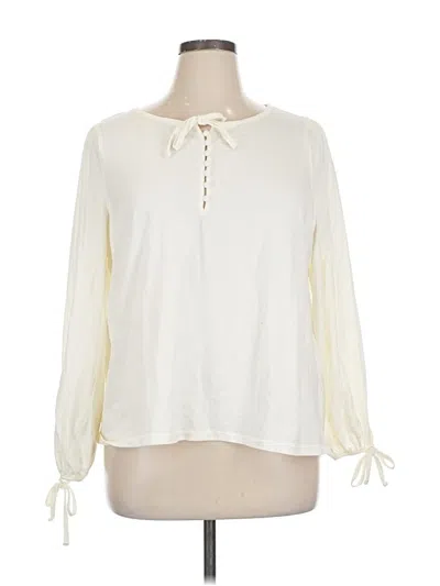 Pre-owned Jcrew Long Sleeve Blouse In White