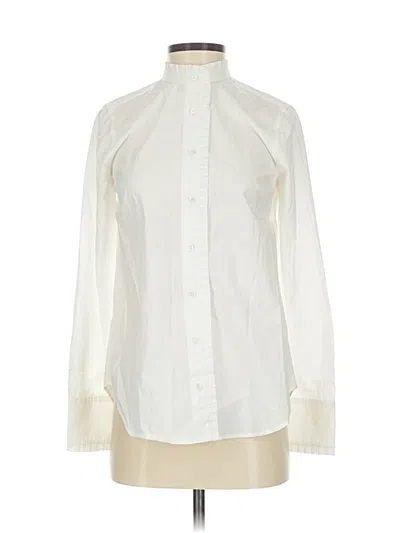 Pre-owned Jcrew Long Sleeve Blouse In White