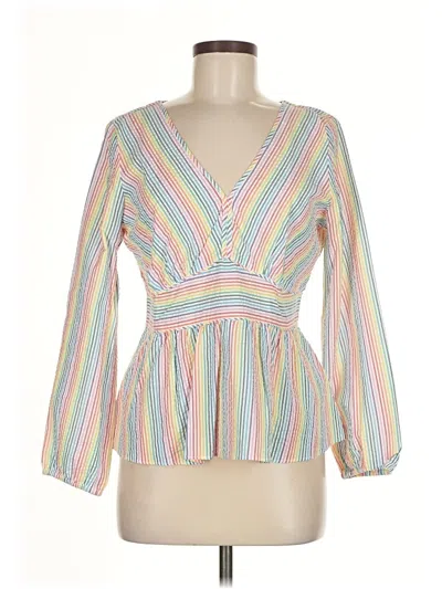 Pre-owned Jcrew Long Sleeve Blouse In White